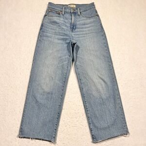 Madewell The Perfect Vintage Wide-Leg Crop Jean Raw Hem Size 26 27x26